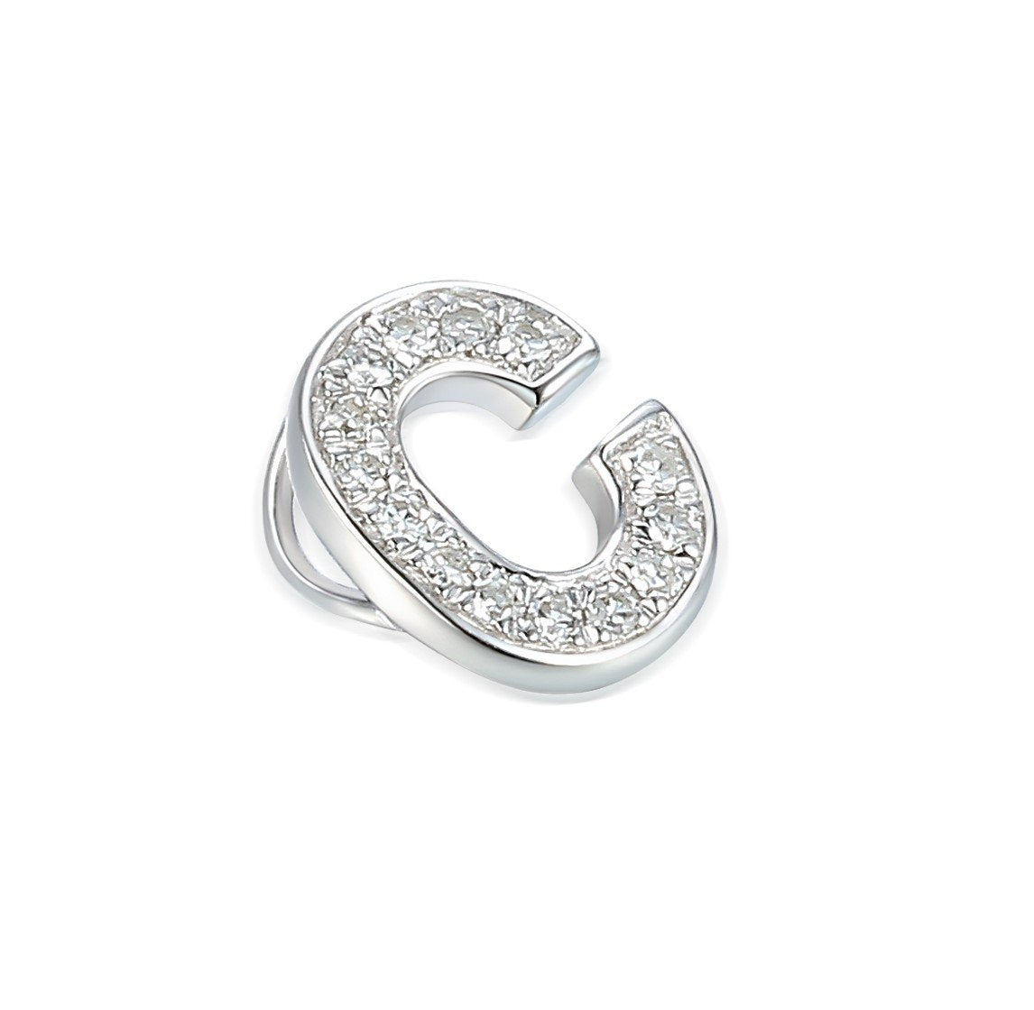 Ntinga Initial C Diamond 9ct White Gold Pendant - Michael Jones Jeweller
