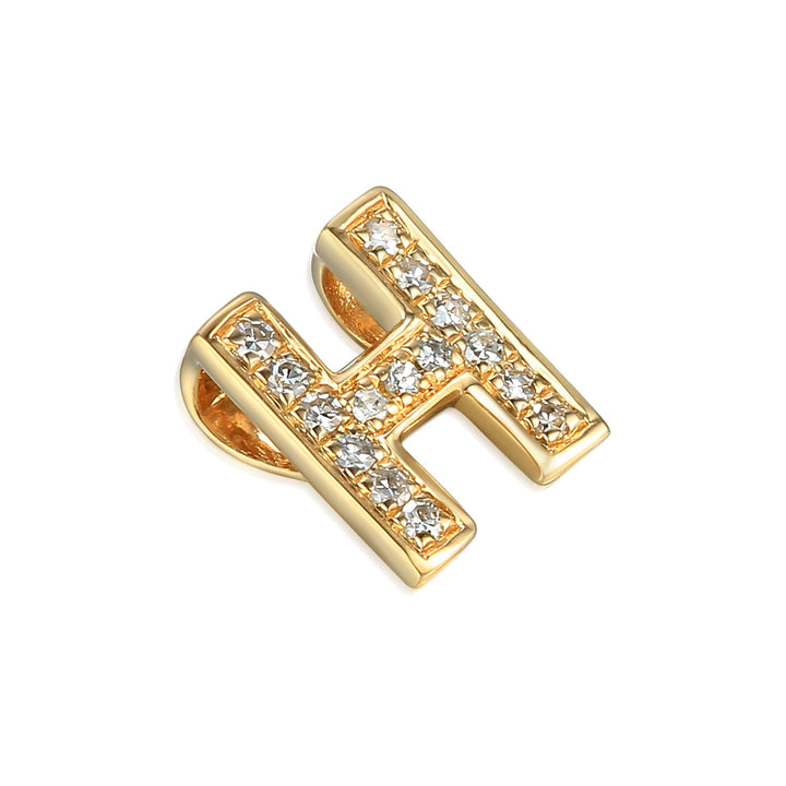 Initial H Diamond 9ct Yellow Gold Pendant - Michael Jones Jeweller