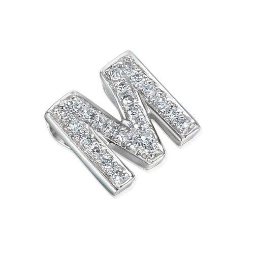 Ntinga Initial M 9ct White Gold Pendant - Michael Jones Jeweller