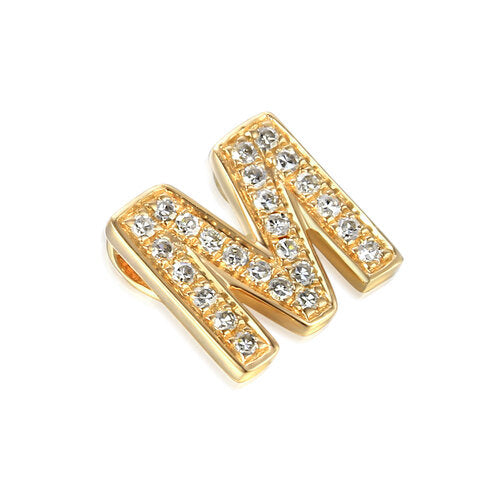 Initial M Diamond 9ct Yellow Gold Pendant - Michael Jones Jeweller