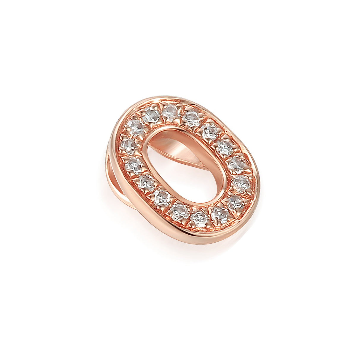 Initial O Diamond 9ct Rose Gold Pendant - Michael Jones Jeweller