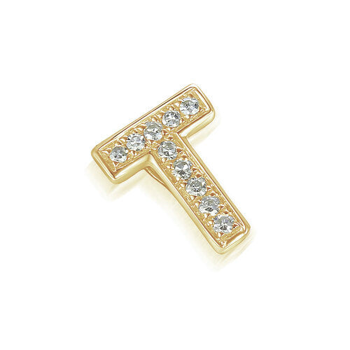 Initial T Diamond 9ct Yellow Gold Pendant - Michael Jones Jeweller