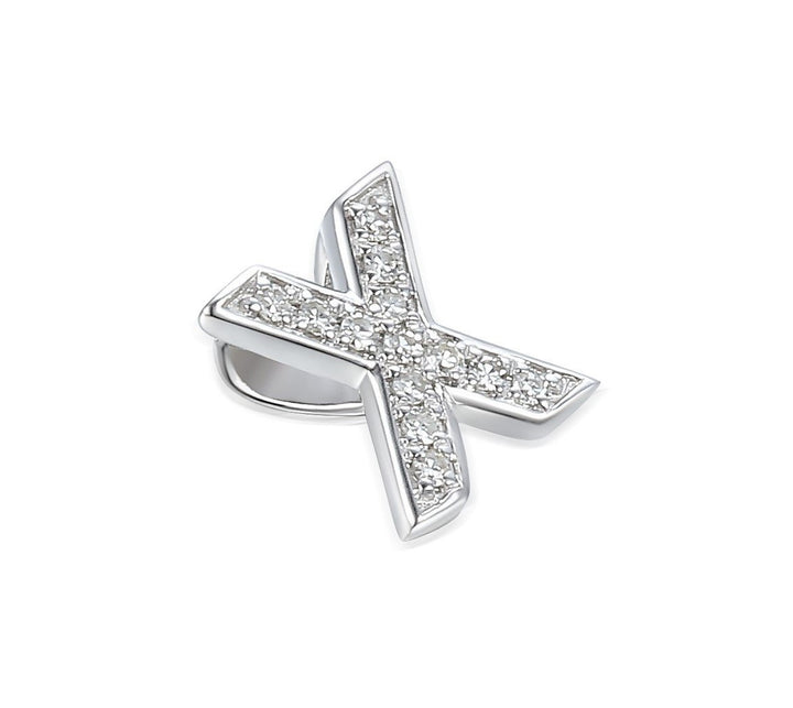 Initial X Diamond 9ct White Gold Pendant