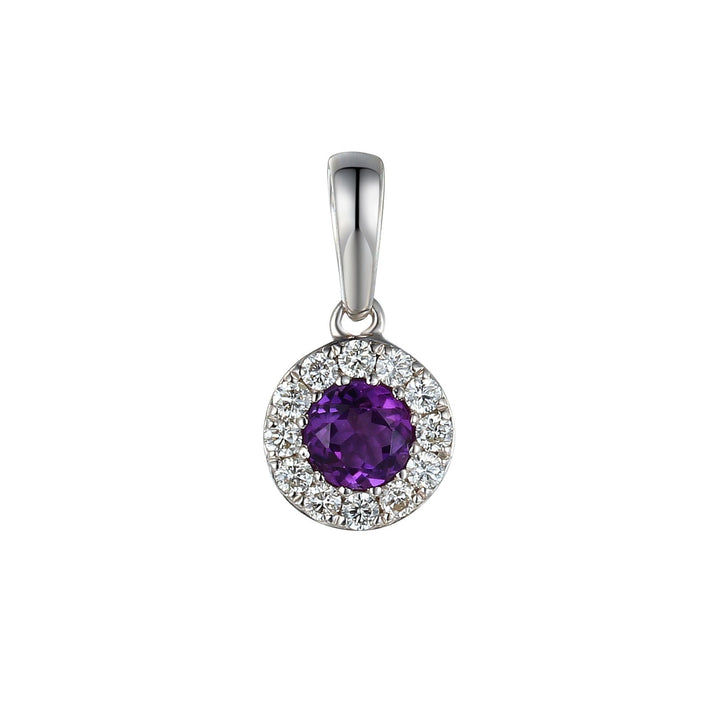 Ntinga Amethyst And Diamond 18ct White Gold Pendant - Michael Jones Jeweller