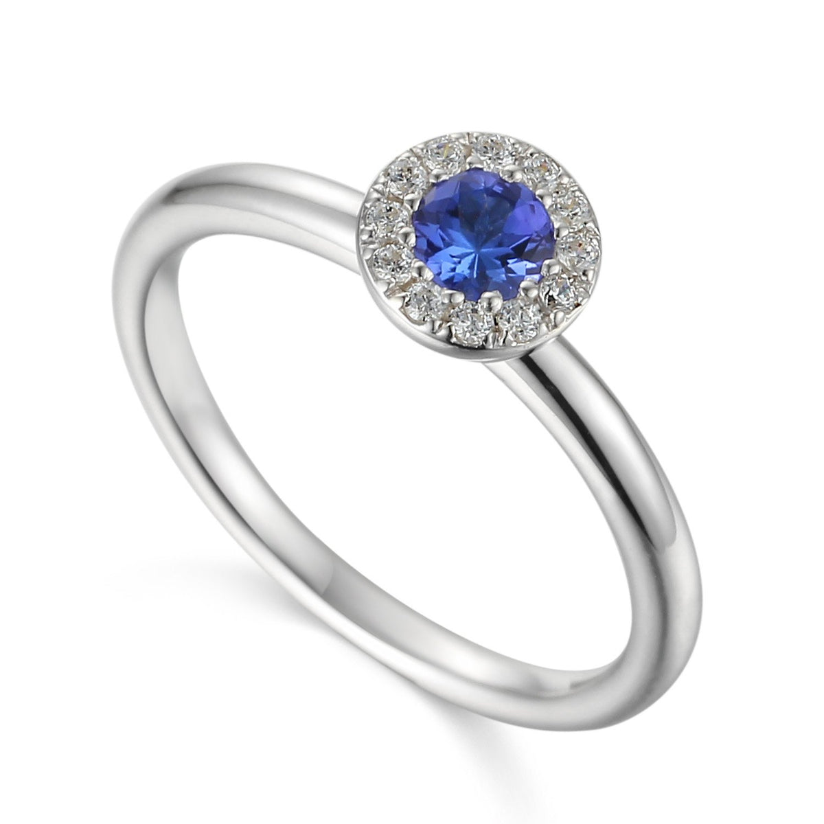 Tanzanite December Birthstone Collection 18ct White Gold Cluster Ring - Michael Jones Jeweller