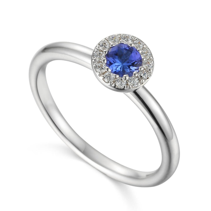 Tanzanite December Birthstone Collection 18ct White Gold Cluster Ring