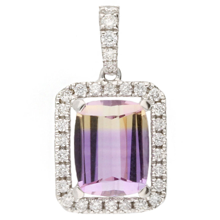 Ametrine and Diamond 18ct White Gold Pendant - Michael Jones Jeweller