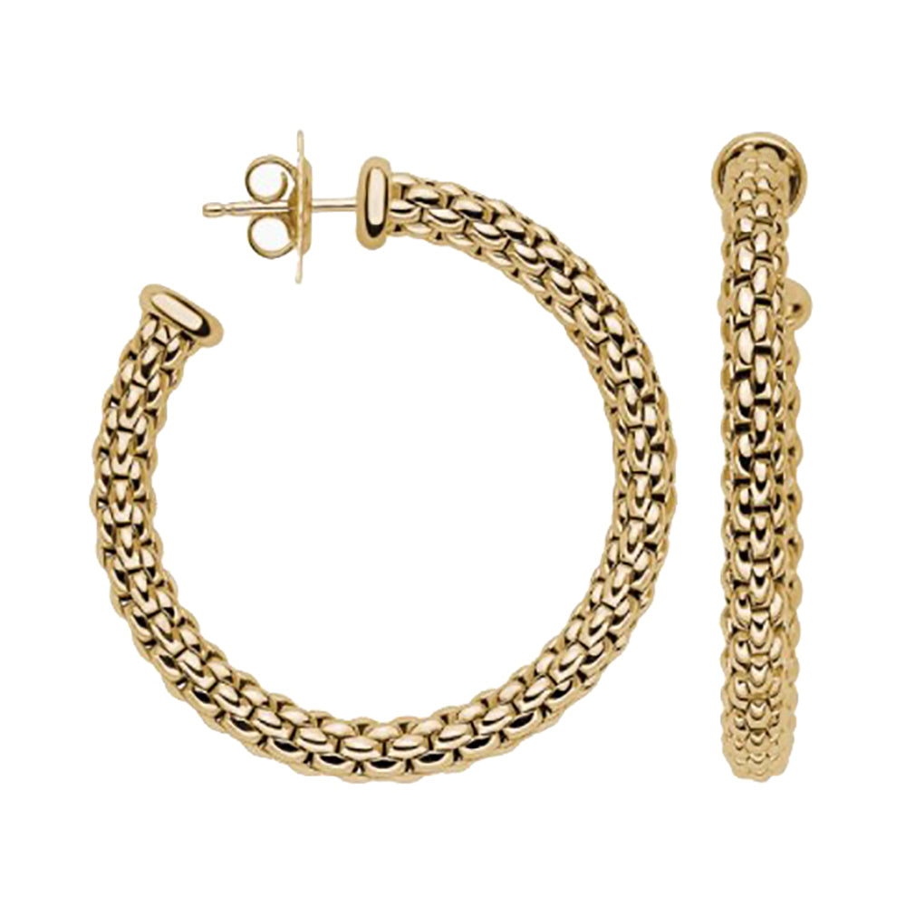 FOPE Flex'it Essentials 18ct Yellow Gold Small Hoop Earrings - Michael Jones Jeweller