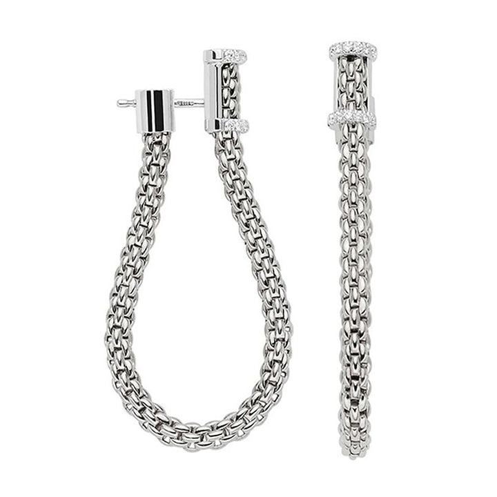 FOPE Flex'it Essentials 18ct White Gold 0.17ct Diamond Set Earrings - Michael Jones Jeweller