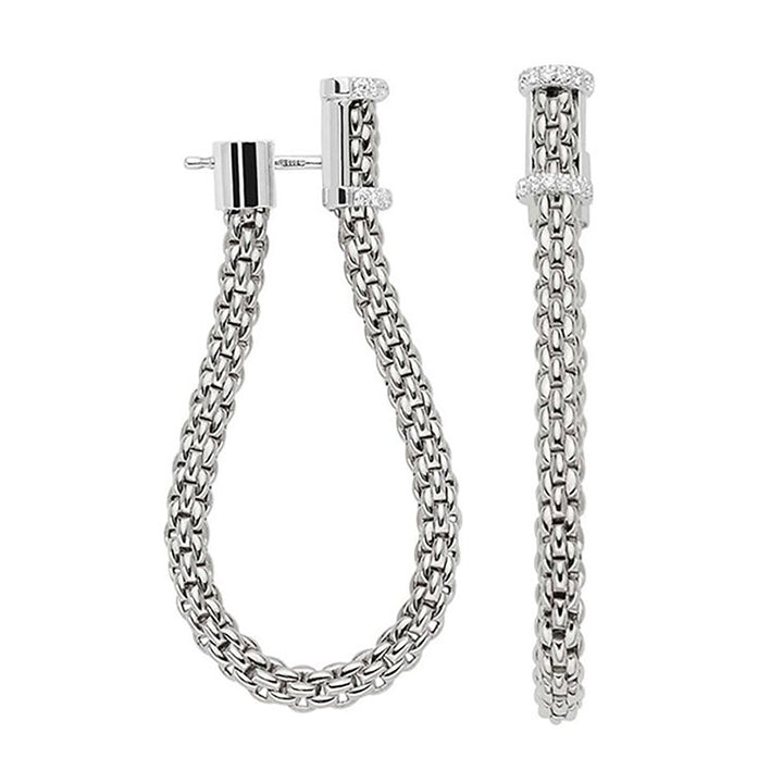 FOPE Flex'it Essentials 18ct White Gold 0.17ct Diamond Set Earrings