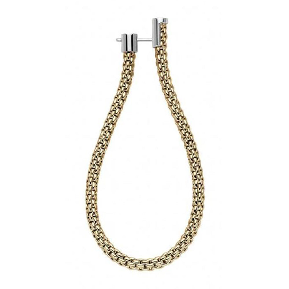 FOPE Flex'it Essentials 18ct Yellow and White Gold Oval Mesh Large Hoop Earrings - Michael Jones Jeweller