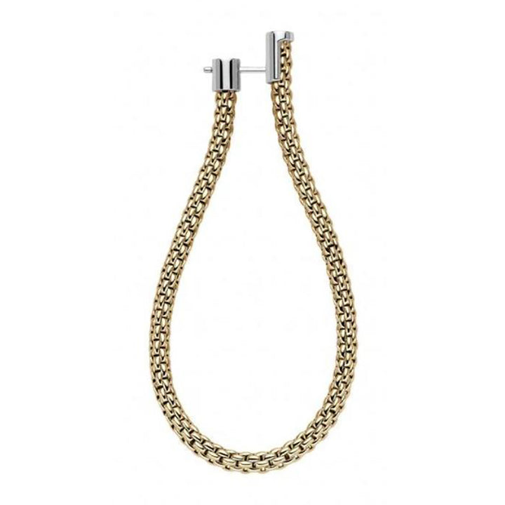 FOPE Flex'it Essentials 18ct Yellow and White Gold Oval Mesh Large Hoop Earrings