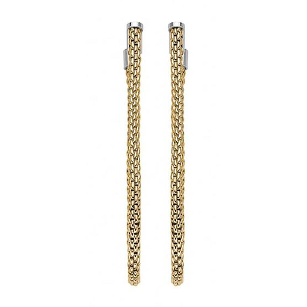 FOPE Flex'it Essentials 18ct Yellow and White Gold Oval Mesh Large Hoop Earrings - Michael Jones Jeweller