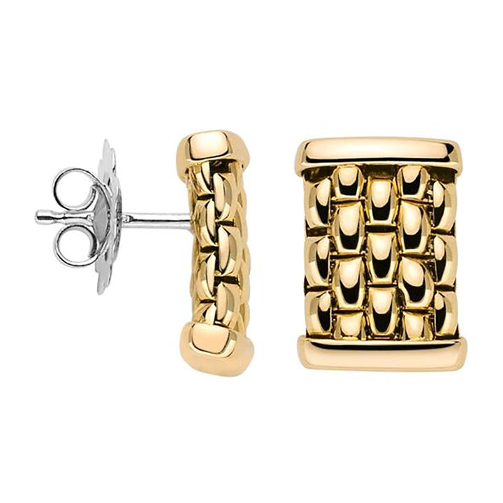 FOPE Flex'it Essentials 18ct Yellow Gold Mesh Stud Earrings