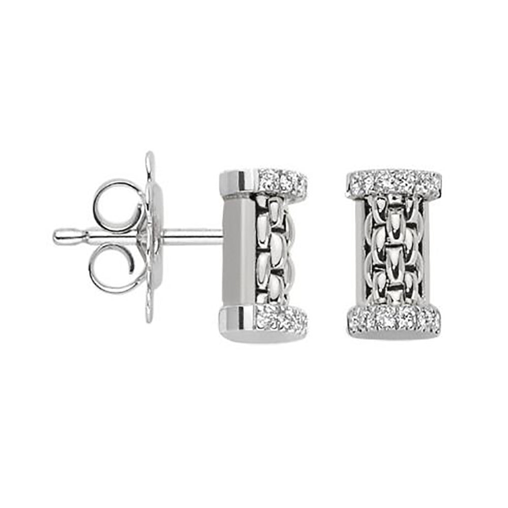 FOPE Flex'it Essentials 18ct White Gold 0.17ct Diamond Set Stud Earrings - Michael Jones Jeweller
