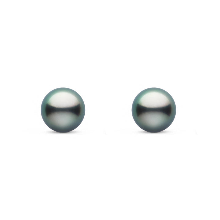 Black Freshwater Pearl 9ct White Gold Stud Earrings 7mm - Michael Jones Jeweller