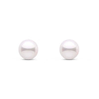 Cultured Pearl 18ct White Gold Stud Earrings 8mm - Michael Jones Jeweller
