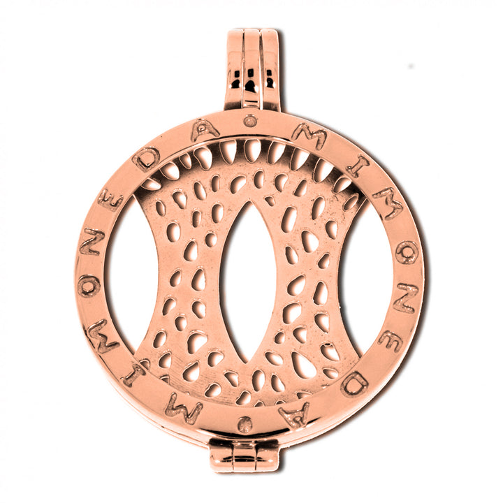 Mi Moneda Small Rose Gold Plated Silver Carrier Pendant - Michael Jones Jeweller