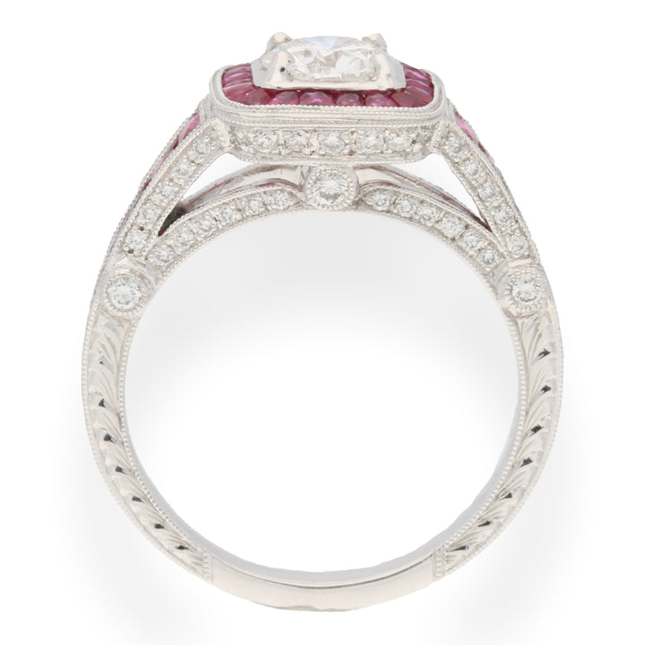 Diamond and Ruby Platinum Ring