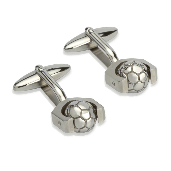 Unique & Co Spinning Football Stainless Steel Cufflinks