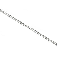 20" Silver Diamond Cut Flat Curb Chain - Michael Jones Jeweller