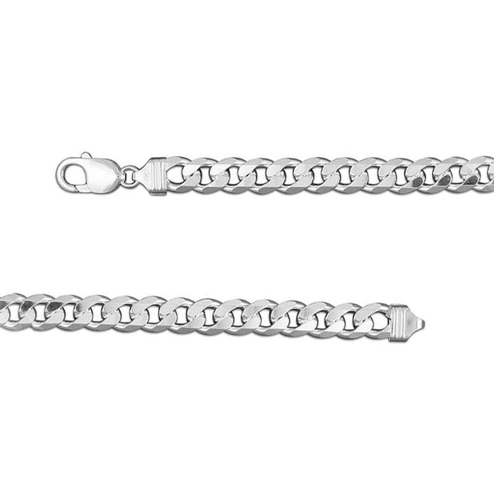 8.5" Sterling Silver Octagonal Curb Bracelet - Michael Jones Jeweller