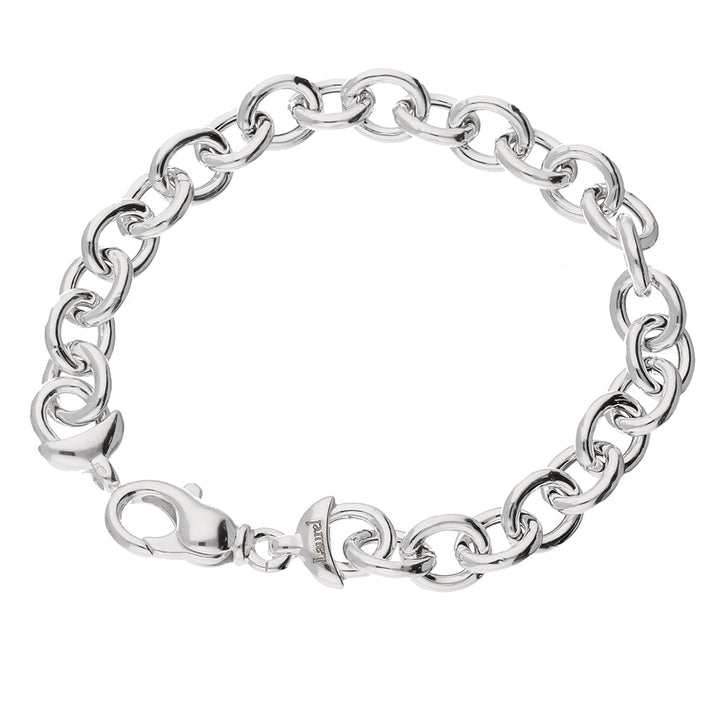 Polished Cable Link Silver Bracelet - Michael Jones Jeweller