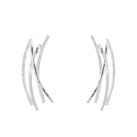 Chris Lewis Silver Curved Lines Earrings
