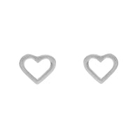Chris Lewis Eternity - Silver Heart Stud Matt Earrings - Michael Jones Jeweller