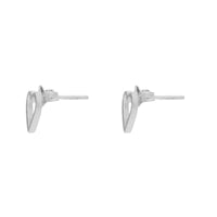 Chris Lewis Eternity - Silver Heart Stud Matt Earrings - Michael Jones Jeweller
