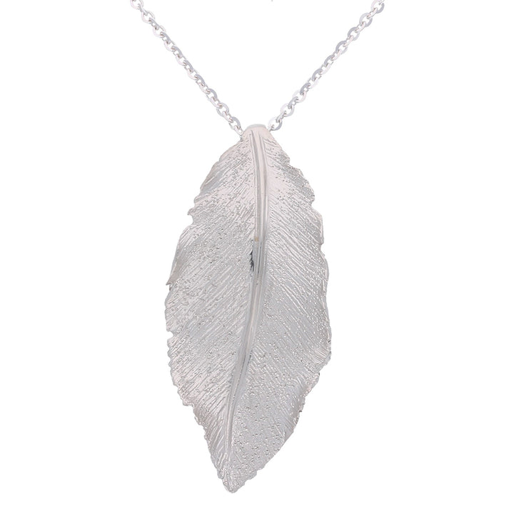 Silver Frosted Leaf Pendant - Michael Jones Jeweller
