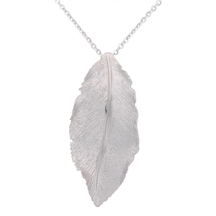 Silver Frosted Leaf Pendant