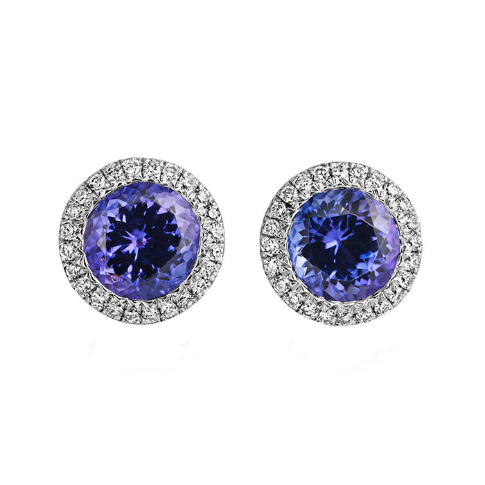 Tanzanite and Diamond Stud Earrings - Michael Jones Jeweller