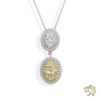 Skye Duo Oval Yellow Diamond 2.06ct Platinum Pendant - Michael Jones Jeweller