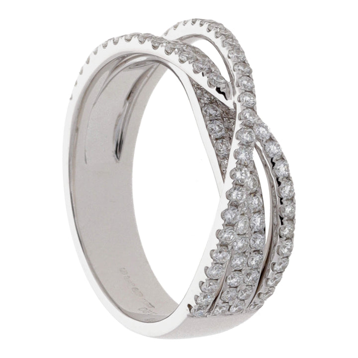 Diamond 18ct White Gold Four Strand Crossover Ring - Michael Jones Jeweller