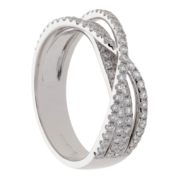 Diamond 18ct White Gold Four Strand Crossover Ring