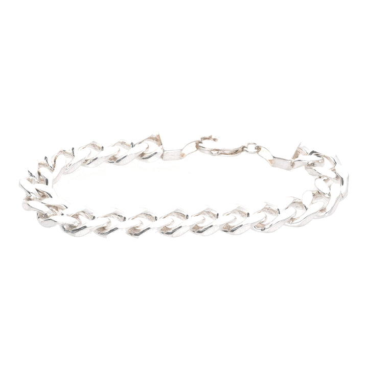 Flat Curb Silver Gents Bracelet - Michael Jones Jeweller