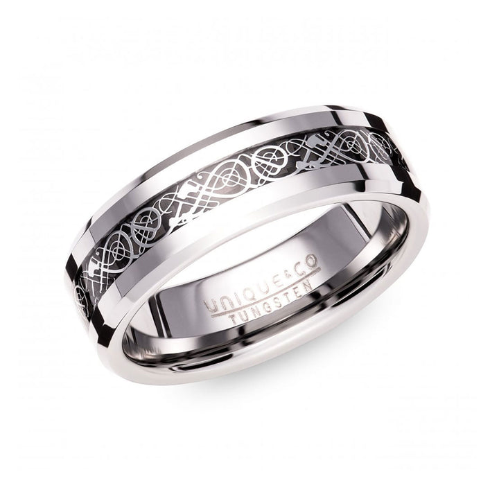 Unique & Co Tungsten Carbide Celtic Pattern Ring - Michael Jones Jeweller