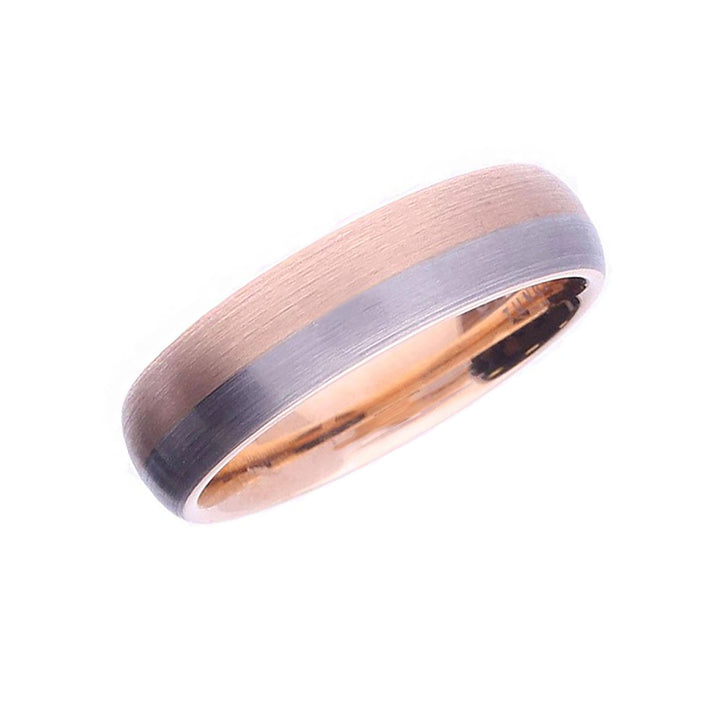 Unique & Co Tungsten Carbide and Rose Gold Plated Ring 6mm