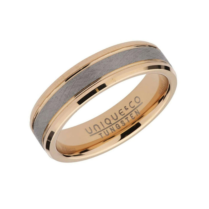 Unique & Co Tungsten Carbide Rose Gold Plated Ring