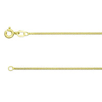 18 Inch 9ct Yellow Gold Diamond Cut Curb Chain