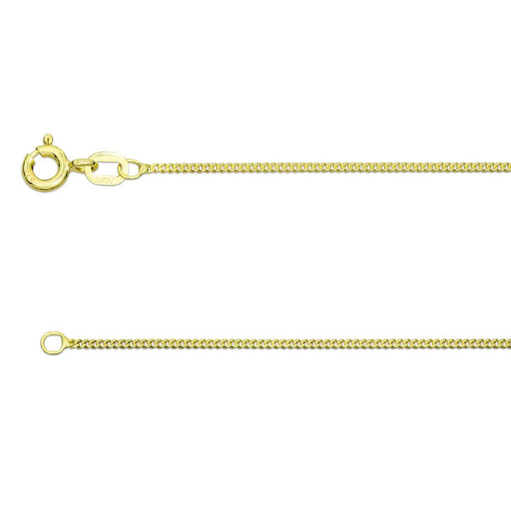 18 Inch 9ct Yellow Gold Diamond Cut Curb Chain