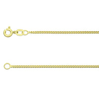 9ct Yellow Gold 16 Inch Diamond Cut Curb Chain