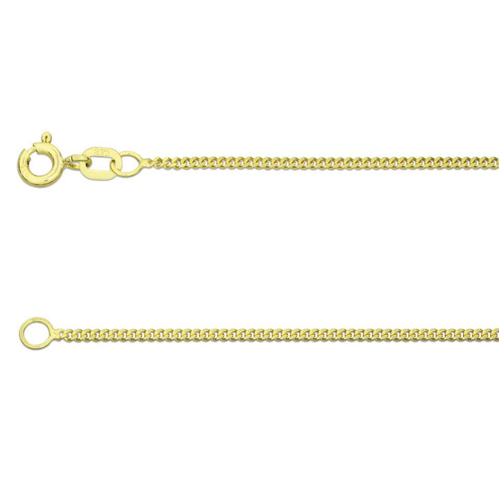 9ct Yellow Gold 16 Inch Diamond Cut Curb Chain