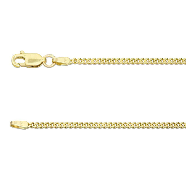 9ct Yellow Gold 20 Inch Diamond Cut Curb Chain