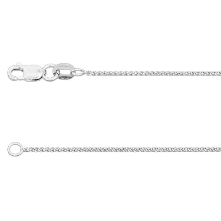 9ct White Gold 16 Inch Spiga Chain