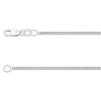 9ct White Gold 16 Inch Diamond Cut Curb Chain