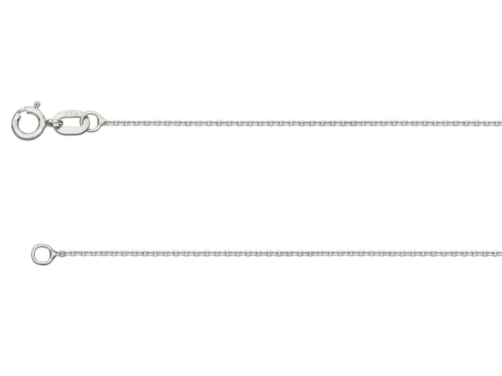 9ct White Gold 0.8mm Belcher Link Chain 18 Inches