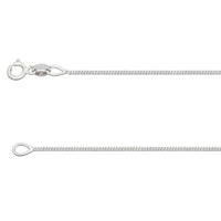 18ct White Gold 18 Inch Diamond Cut Curb Chain