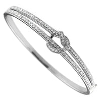 Diamond Knot 18ct White Gold Bangle - Michael Jones Jeweller
